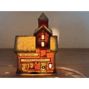 Vtg 1995 Home Town America Collection Christmas Porcelain Feed & Grain
